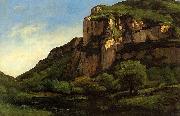 Gustave Courbet Rocks at Mouthier oil painting